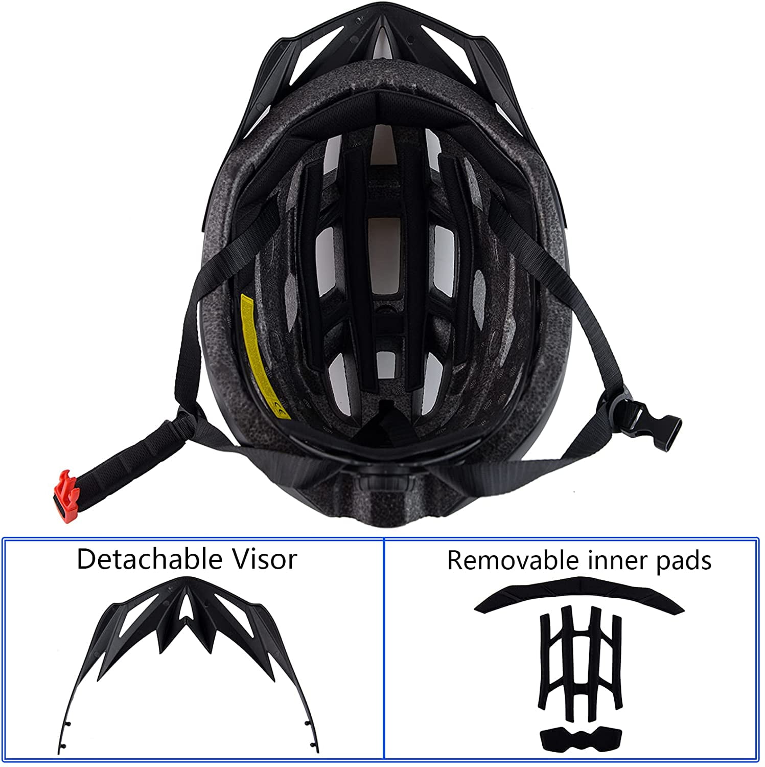 Adult Bike Helmets, Adjustable Mens Womens Bicycle Helmet, Lightweight Road Mountain Cycling Safety Sports Helmets with Detachable Visor