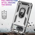 thumbnail image 6 of YEYKX for Google Pixel 8A 6.1-inch Phone Case, Impact Resistant Metal Ring Magnetic Support Kickstand Drop Protector Cover for Google Pixel 8A 6.1-inch,Silver,For Google Pixel 8A, 6 of 7