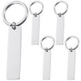 thumbnail image 1 of 5pcs Blank Stainless Steel Key Chain Blank Keychain Blank Key Ring Key Tags For Number Tag, 1 of 8