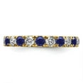 thumbnail image 3 of Auriga Fine Jewelry 14K Yellow Gold Lab Grown Diamond VS/SI GH & Cr Blue Sapphire Eternity Band for Women Size 6, 3 of 6