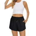 thumbnail image 4 of Fantaslook Womens Shorts High Waisted Athletic Shorts Casual Sweat Shorts Elastic Drawsting Running Shorts With Pockets, 4 of 9