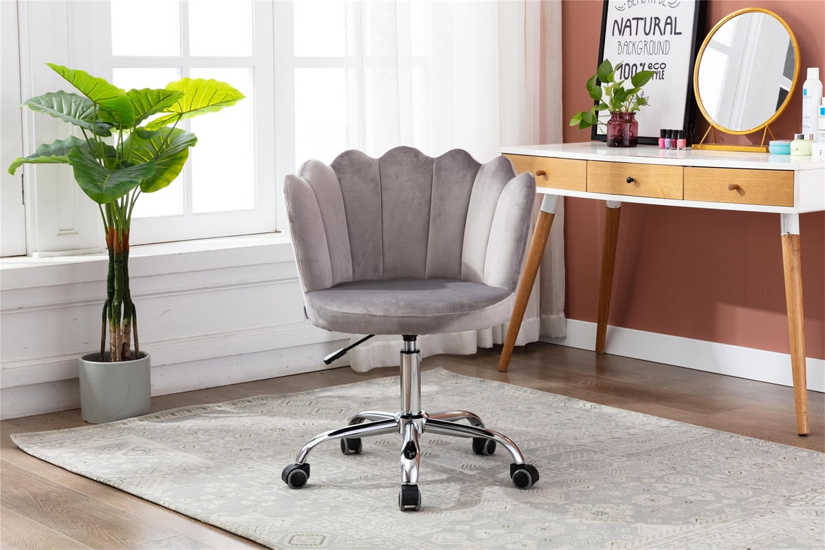Upholstered Home Office Chair,Adjustable Height Makeup Chair Vanity ...