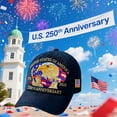thumbnail image 4 of United States 250th Anniversary Hat, 250 Years Semiquincentennial Cap, Adjustable Bald Eagle Print Patriotic Baseball Cap for Men Women, 4 of 8