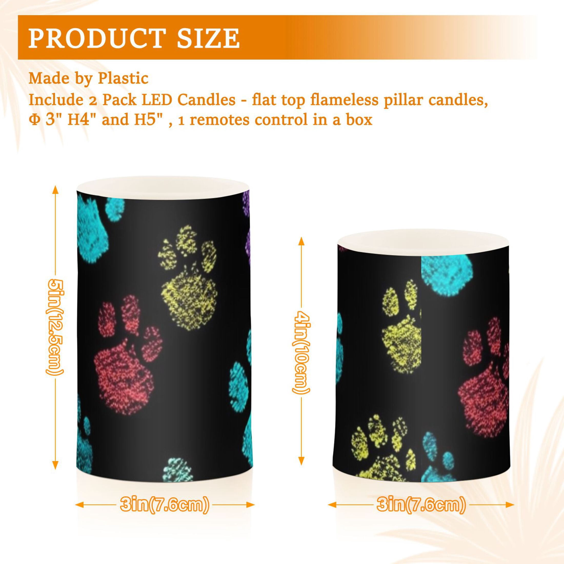 Dog Paws Or Claws Flameless Candles&nbsp;LED Lights Battery Operated Candles with Remote and Timers Flicker Lights Votive Set of 2