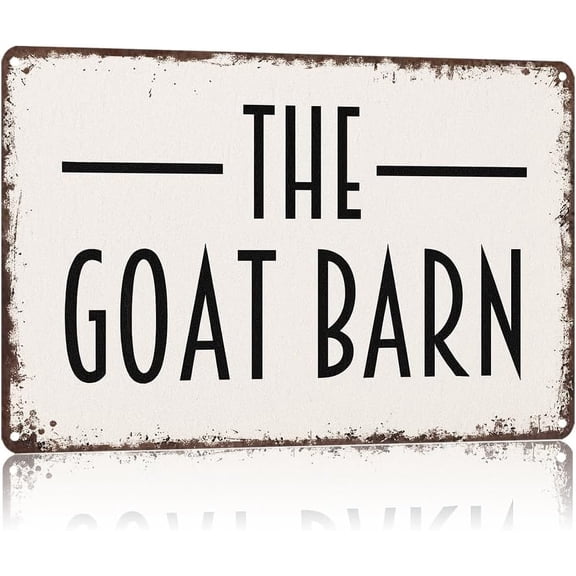 Funny Metal Goat Barn Sign, Wall Art Tin Sign for Yard, Lawn, Garden, Home or Office Decor, 8 x 12 Inch