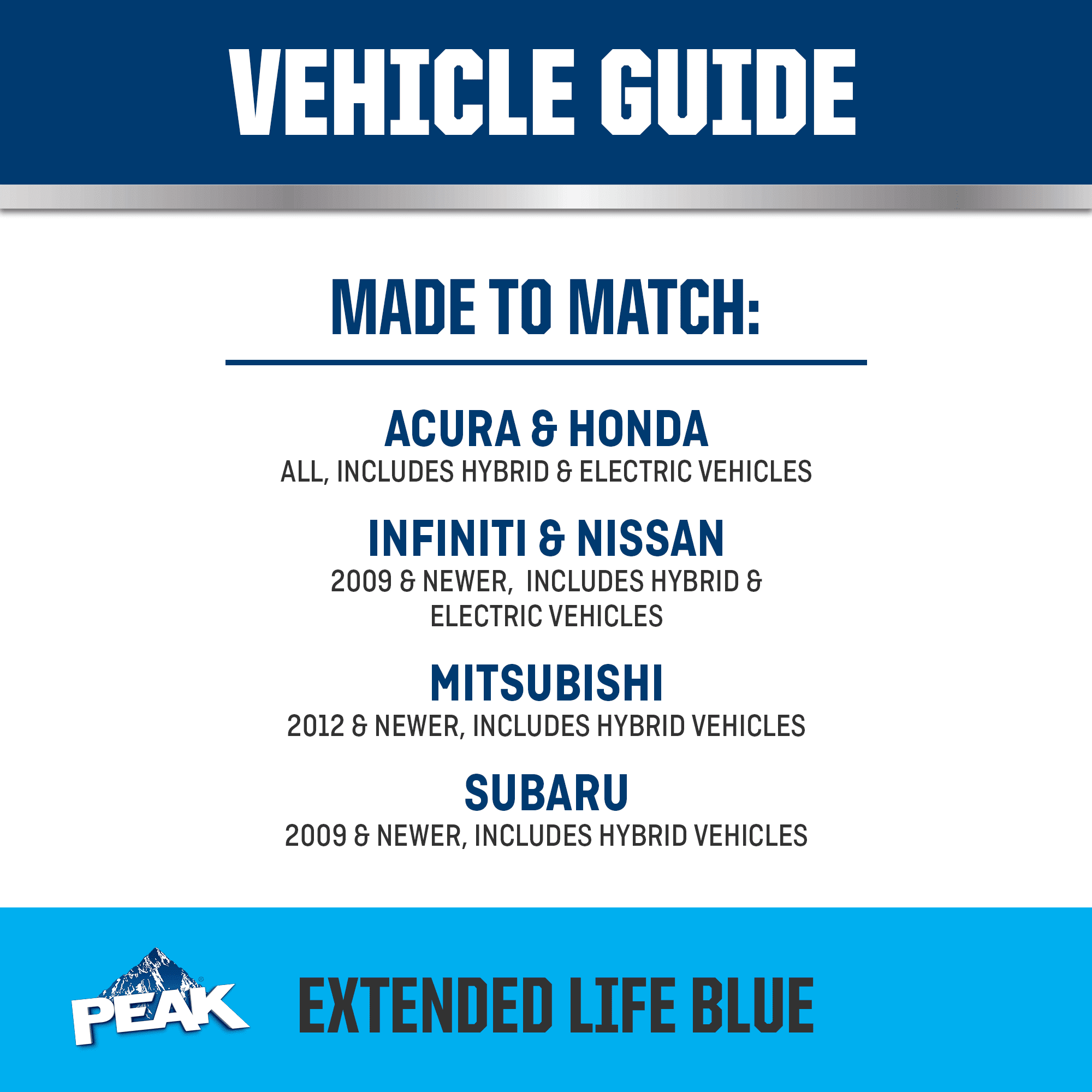PEAK Asian Blue 50/50 Prediluted Antifreeze + Coolant, 1 gal