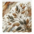 thumbnail image 4 of Ambesonne Brown Shower Curtain, Leaves Autumnal Marble Print, 69"Wx84"L, Cinnamon Dark Sepia, 4 of 4