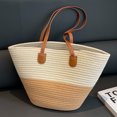 thumbnail image 1 of Bolso de mano para mujer bolso de mano sencillo de paja de gran capacidad para mujer bolso de mano bolso de compras FLhrweasw Para estrenar, 1 of 9