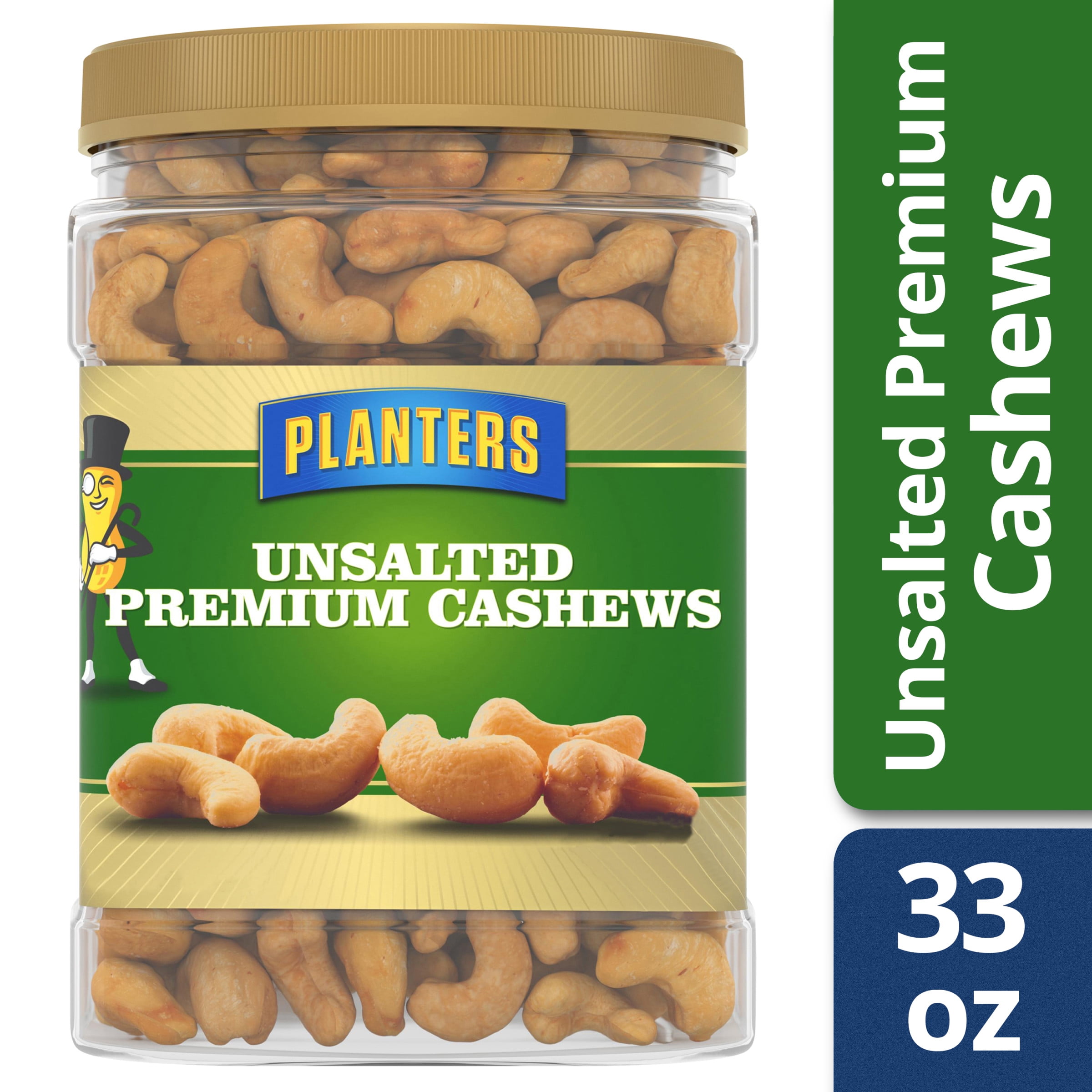 Planters Unsalted Premium Cashews, 33.0 oz Jar