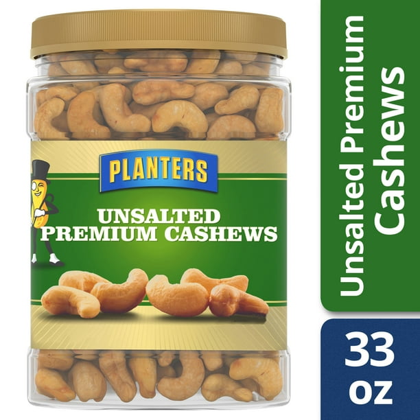 Planters Unsalted Premium Cashews, 33.0 oz Jar