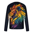 thumbnail image 4 of Meichang T-Shirt à Manches Longues pour Homme Doux, T-Shirts Graphiques pour Hommes Décontractés à Imprimé Lion 3D, Mode Col Rond, Chandails de Gym à Manches Longues pour Hommes, 4 of 5