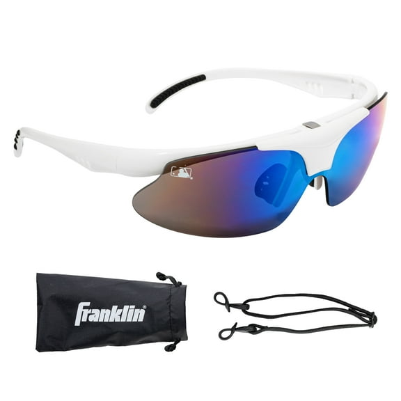 Franklin Sports MLB Baseball Sunglasses - Flip Up Baseball   Softball Sunglasses for Kids   Adults - Lightweight Sport Sunglasses for UV Protection - White