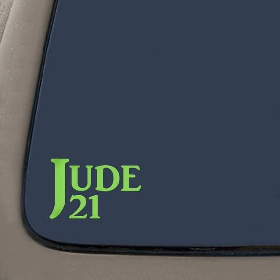 Jude 21 Bible Verse Decal Sticker | 7.5-Inches By 4.9-Inches | Religious Motivational Inspirational Educational | Lime Green Vinyl