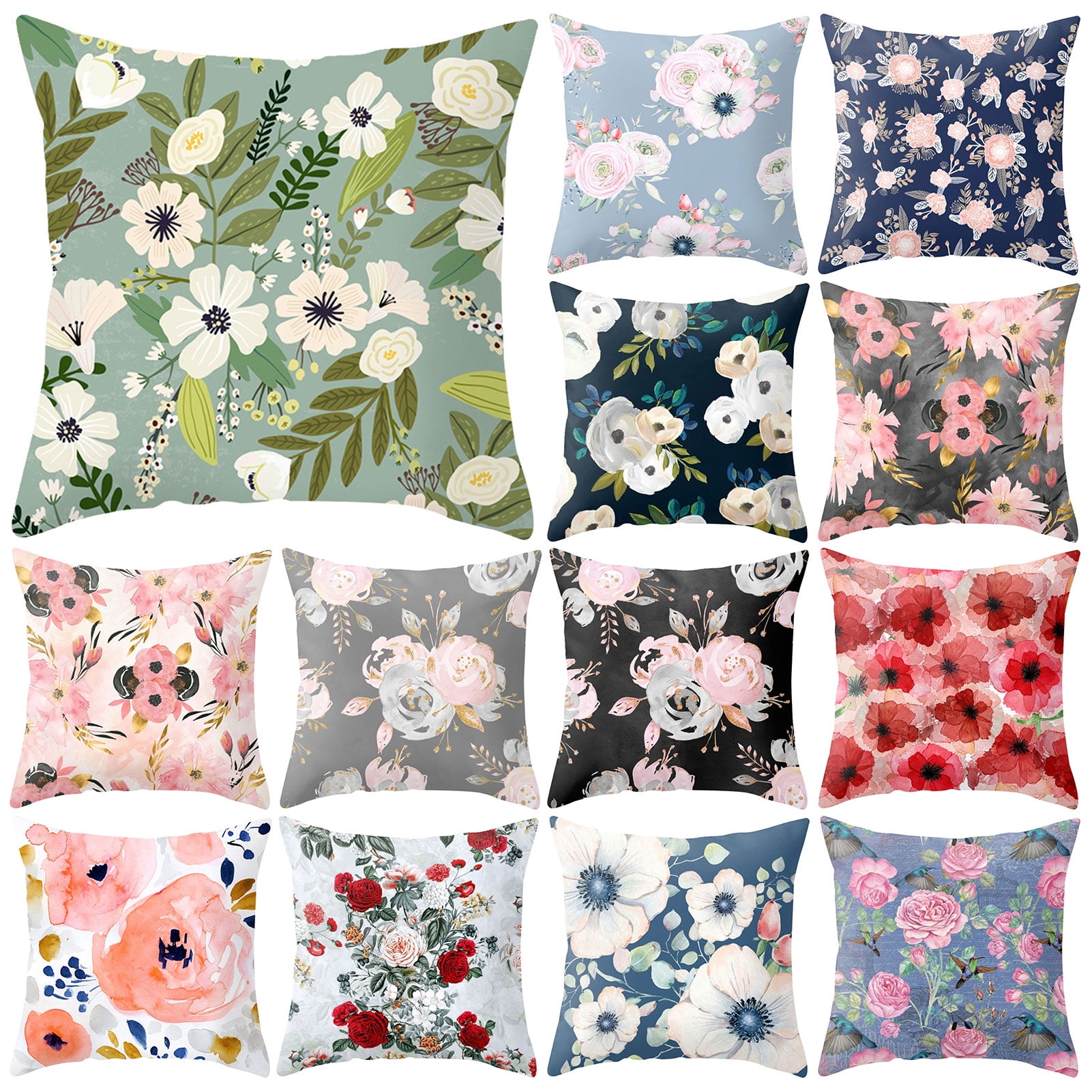 Details about   3D Flower Pattern Linen Cushion Cover Pillow Sofa Case Decor Office 4 colors 16" 
