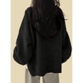 thumbnail image 6 of Women'S Oversized Sweaters Long Sleeve Crew Neck Fuzzy Knit Casual Chunky Pullover Sweater Fall Black S, 6 of 7