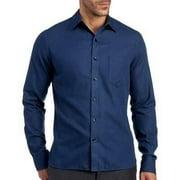 Van Heusen Men's Size 2XL Dobby Dot Easy-Care Button Down Casual Shirt Blue