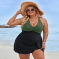 thumbnail image 4 of OUSITAID Women Plus Size Swimsuit One Piece Tummy Control Bathing Suits Swim Suits  (4XL  Black Green), 4 of 6