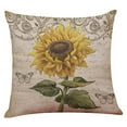 thumbnail image 3 of Ogrmar 4Pcs 18"X18" Throw Pillow Covers Christmas Decorative Couch Pillow Cases Cotton Linen Pillow Square Cushion Cover For Sofa, Couch, Bed And Car (Sunflower), 3 of 3