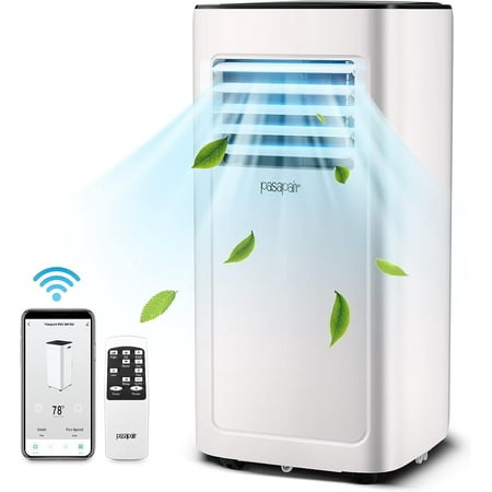 Pasapair 8000BTU WiFi Portable Air Conditioner with Remote&App Control,4-in-1 AC Unit for Room with Cooling Dehumidifier Fan Sleep Model Efficient and Energy Saving
