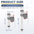 thumbnail image 2 of 1 Set Toilet Fill Valve Replacement Kit, Universal Quiet and Fast Stop Toilet Leaks Repair Kit, Height Adjustable Fill Valve Hardware for Tank and Bowl Water Control, Light Gray, 2 of 6