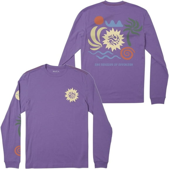 RVCA Kids' Boys' Youth Breeze Long Sleeve Tee T-Shirt in Vintage Purple (X-Small, Vintage Purple)