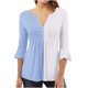 thumbnail image 1 of Camisetas con Cuello en V Mujeres Moda Impresa 3/4 Mangas Blusa, Top Cómodo Casual para el Hogar Y Diario, 1 of 5