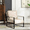 Light Camel, variant on MOONMISS Mid-Century Modern Accent Chair,Black Square Metal Frame with Thick Cushion,Black PU