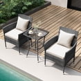 thumbnail image 3 of Costway 3 PCS Patio Furniture Set with Cushioned Patio Chairs & Tempered Glass Coffee Table, 3 of 10