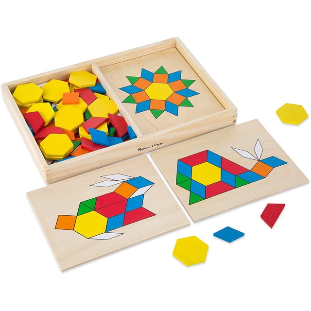 Juego Educativo Cuadros y Bloques de Patrones Melissa & Doug 5 Tablas Coloridas Madera Durable Infantil