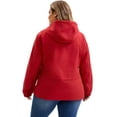 thumbnail image 4 of DARING DIVA Plus Size Trench Lightweight Anorak Zip Up Jacket L Burgundy, 4 of 4