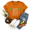 thumbnail image 4 of Prolriy Chemises de Pâques pour Femmes Joyeuses Pâques T-Shirt à Manches Courtes Col Rond Imprimé Lettre Carotte Haut Tenue de Pâques pour Femmes, Hauts pour Femmes Orange m, 4 of 5