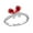 Red/Clear, variant on Clear Cubic Zirconia Butterfly Ring Rhodium Plated Sterling Silver Size 5