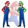 thumbnail image 2 of Traje de Cosplay de Super Mari Bros para niños, mameluco de fantasía de Anime, vestido de manga larga para fiesta de Halloween, disfraz de sombrero, 2 of 4