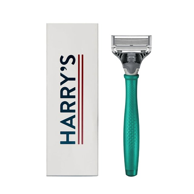Harry's Razor for Men - Razor Handle and Blade Cartridge - Shaving Gift Set for Him - Tropical Green