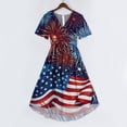 thumbnail image 5 of Elowen American 250th Anniversary Dresses for Women V-Neck Short-Sleeve Printed Casual Summer Dress Light Blue L, 5 of 6