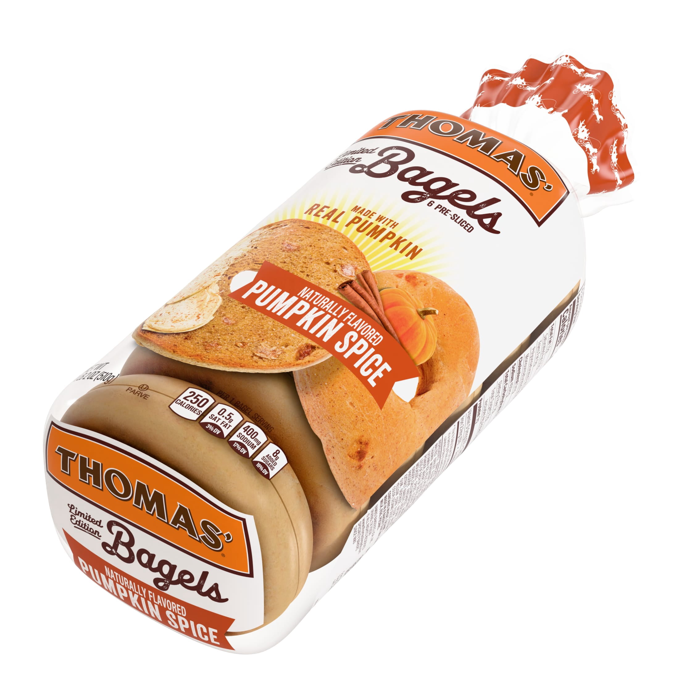 Thomas' Pumpkin Spice Bagels, 6 count, 18 oz