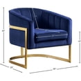 thumbnail image 6 of Maklaine Contemporary 18.5"H Velvet Accent Chair in Navy and Gold, 6 of 10