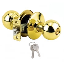 Brass Finish Grade 3 Keyed Storeroom Door Knob With 2 KW1 Keys - Boxed Keyed Alike