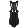 thumbnail image 3 of Jowowha Womens Praise Dance Dress Sleeveless Lace-up Sides Split Worship Dress Lyrical Dancewear Black L, 3 of 5