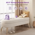 thumbnail image 2 of Sersper Modern 43 Inches Storage Ottoman Bench for Living Room, Bedroom, Entryway - Ottoman Foot Rest with Storage, Beige, 2 of 8