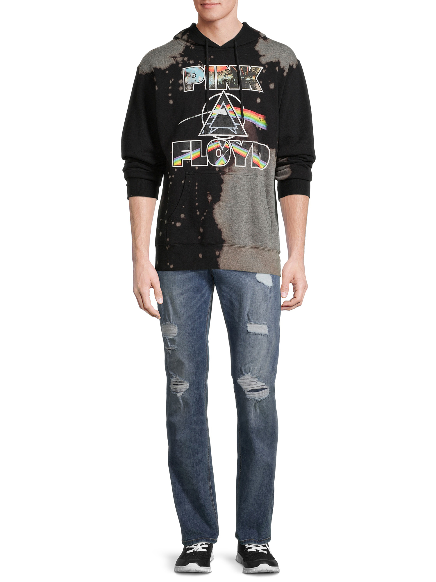 Pink Floyd Men's & Big Men's Dark Side of the Moon Tie Dye Fleece Hoodie Sweatshirt, Men's Band Hoodies