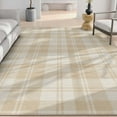 thumbnail image 6 of Well Woven Apollo Plaid Modern Beige Brown Flat Pile Easy to Clean 9'10" x 13' Area Rug for Living Room Dining Room Bedroom and Kitchen, 6 of 7