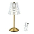 thumbnail image 6 of Home Accents 11 inch Acrylic and Metal Rechargeable Cordless LED Lamp with Shade, Clear, 6 of 7