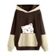 thumbnail image 1 of Suéter de otoño e invierno para mujer, con capucha, bonito estampado de mascotas, suéter holgado de gran tamaño con bloques de color Pompotops FGAJ16596, 1 of 5