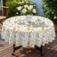 thumbnail image 3 of Pioneer Flower Floral Print Pattern Round Tablecloth 70"x70", Wrinkle Resistant Wipeable Table Cover for Kitchen Dining Room Picnic Patio and Party, 3 of 5