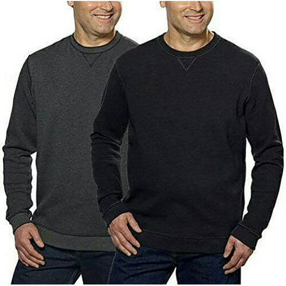 Tailor Vintage Men's Reversible Crew Neck Sweatshirt, Black/Grey - Large