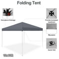 thumbnail image 3 of WDZS 10x10 Pop Up Canopy Tent Easy Set-up Outdoor Patio Canopy Adjustable Straight Leg Heights Instant Shelter with Wheeled Bag, Ropes—Gray, 3 of 13