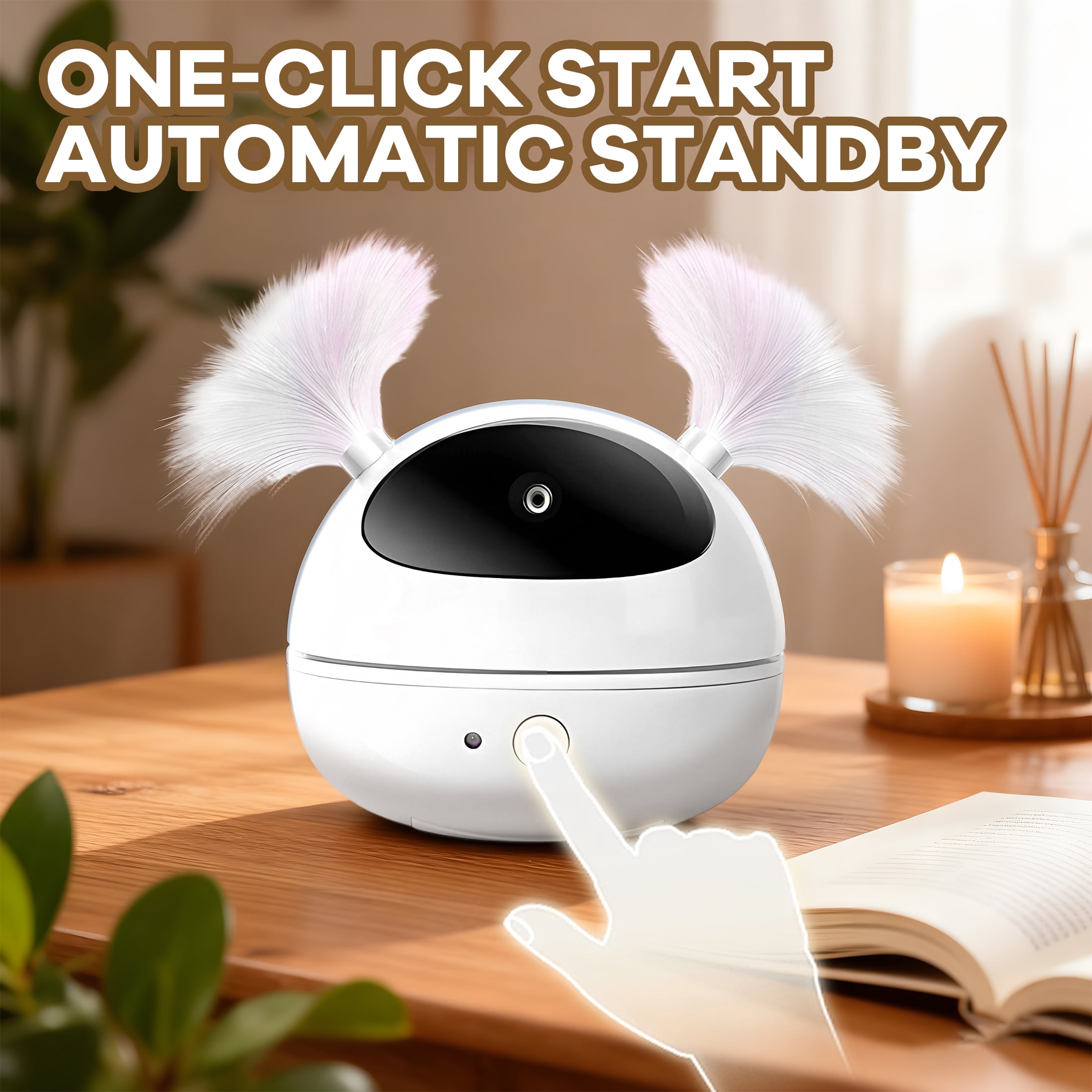 BESTSKY Laser Pointer Cat Toy with Unique Roly-Poly Design, automatic lazer pointer for cat for fun interactive indoor play, Cat Gifts for Cat-Obsessed Families, White