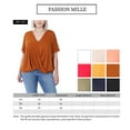 thumbnail image 2 of FashionMille Plus Size Women's V-Neck Draping Front Cross High Low Tunic T-shirt Top, 2 of 4