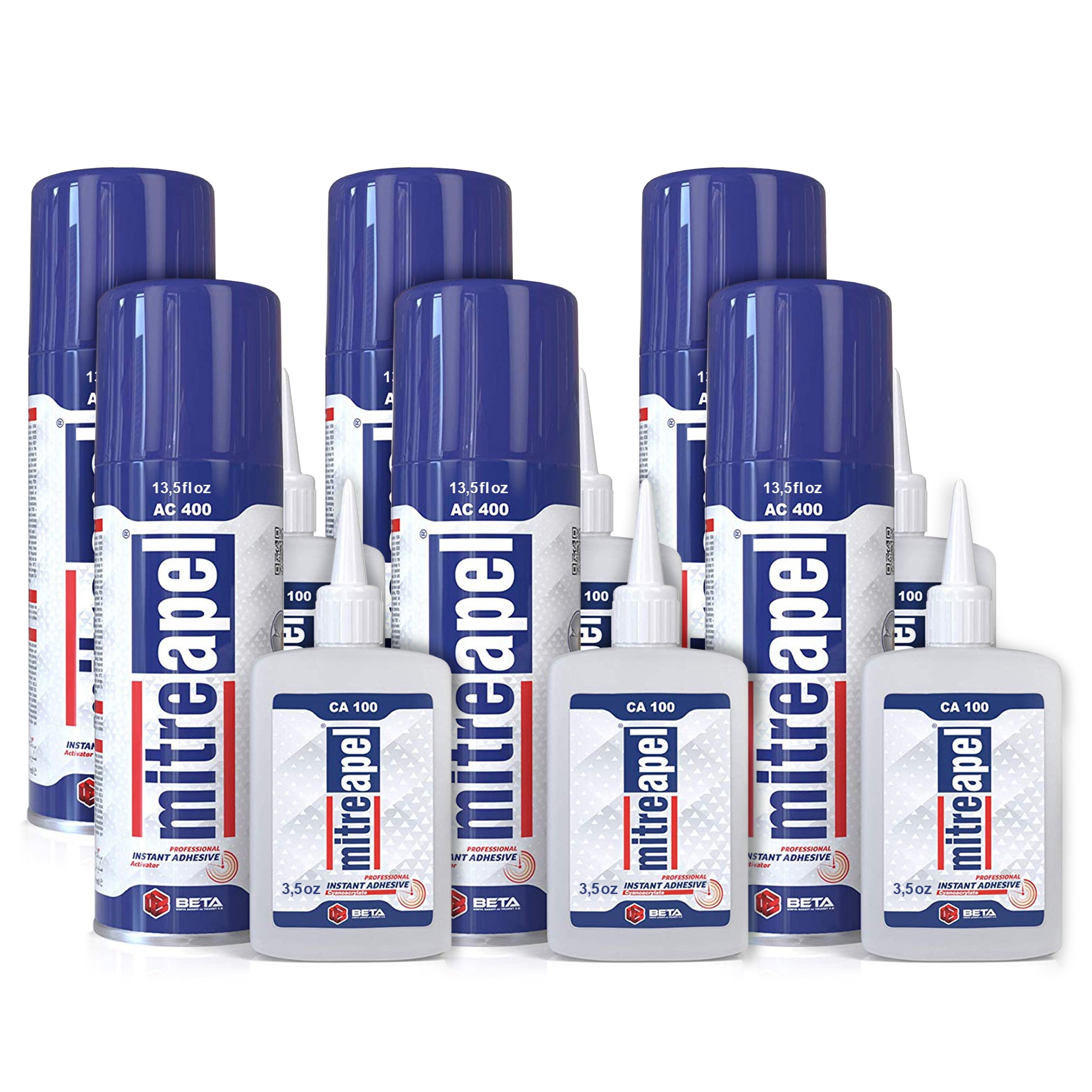 MITREAPEL Super CA Glue with Activator (6 x 3.5 oz (6 x 13.5 fl oz